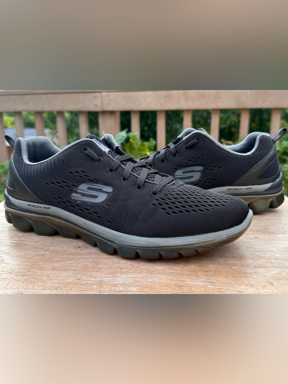 Skechers Skech-Air Men’s Size 11 Black Walking Running Shoes 51472 BKCC